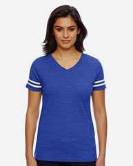 Women's Football V-Neck Fine Jersey Tee