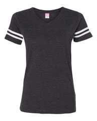 Women's Football V-Neck Fine Jersey Tee