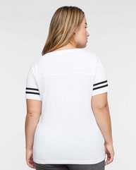 Women's Football V-Neck Fine Jersey Tee