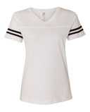 Women's Football V-Neck Fine Jersey Tee