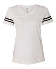 Women's Football V-Neck Fine Jersey Tee