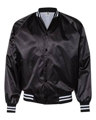 Augusta Sportswear Satin Baseball Jacket Striped Trim 3610