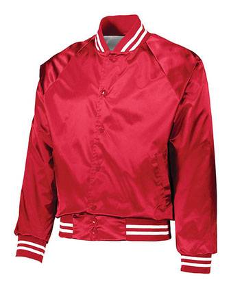 Augusta Sportswear Satin Baseball Jacket Striped Trim 3610