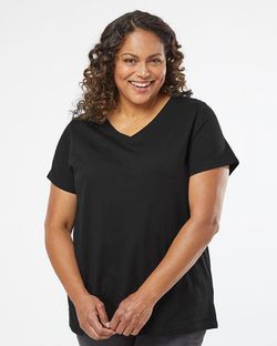 LAT Curvy Collection Women's Fine Jersey V-Neck Tee 3817 LAT Curvy Collection Women's Fine Jersey V-Neck Tee 3817