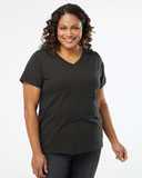 LAT Curvy Collection Women's Fine Jersey V-Neck Tee 3817