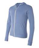 Triblend Lightweight Full-Zip Hooded Long Sleeve Tee