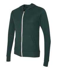 Triblend Lightweight Full-Zip Hooded Long Sleeve Tee