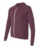 Triblend Lightweight Full-Zip Hooded Long Sleeve Tee