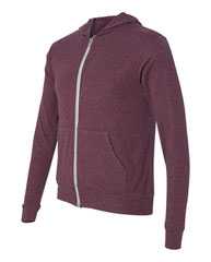 Triblend Lightweight Full-Zip Hooded Long Sleeve Tee