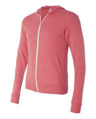 Triblend Lightweight Full-Zip Hooded Long Sleeve Tee