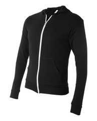 Triblend Lightweight Full-Zip Hooded Long Sleeve Tee