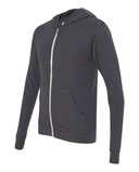 Triblend Lightweight Full-Zip Hooded Long Sleeve Tee