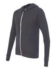 Triblend Lightweight Full-Zip Hooded Long Sleeve Tee