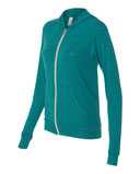 Triblend Lightweight Full-Zip Hooded Long Sleeve Tee