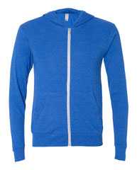 Triblend Lightweight Full-Zip Hooded Long Sleeve Tee