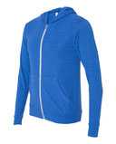 Triblend Lightweight Full-Zip Hooded Long Sleeve Tee