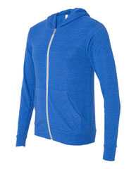 Triblend Lightweight Full-Zip Hooded Long Sleeve Tee
