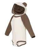 Fine Jersey Infant Character Hooded Long Sleeve Bodysuit with Ears