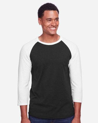 JERZEES Premium Blend Ringspun Three-Quarter Sleeve Raglan Baseball T-Shirt 560RR