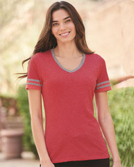 JERZEES Women's Varsity Triblend V-Neck T-Shirt 602WVR