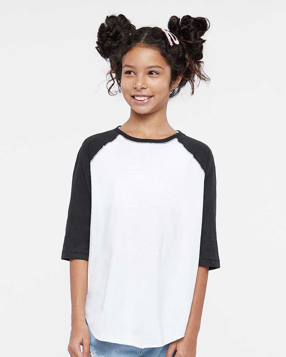 LAT Youth Baseball Fine Jersey Three-Quarter Sleeve Tee 6130