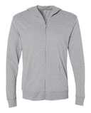Sueded Long Sleeve Hooded Full Zip