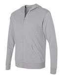 Sueded Long Sleeve Hooded Full Zip