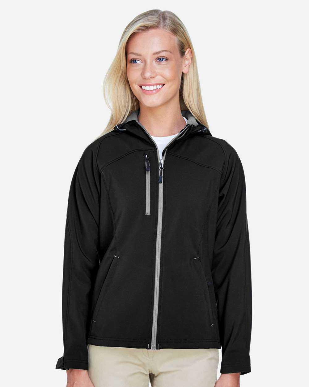 North End Women's Prospect Two-Layer Fleece Bonded Soft Shell Hooded Jacket 78166