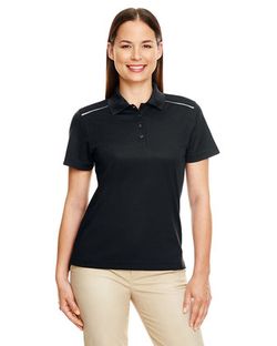 CORE365 Women's Radiant Performance Piqué Polo with Reflective Piping 78181R CORE365 Women's Radiant Performance Piqué Polo with Reflective Piping 78181R