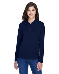 CORE365 Women's Pinnacle Performance Long Sleeve Piqué Polo 78192 CORE365 Women's Pinnacle Performance Long Sleeve Piqué Polo 78192