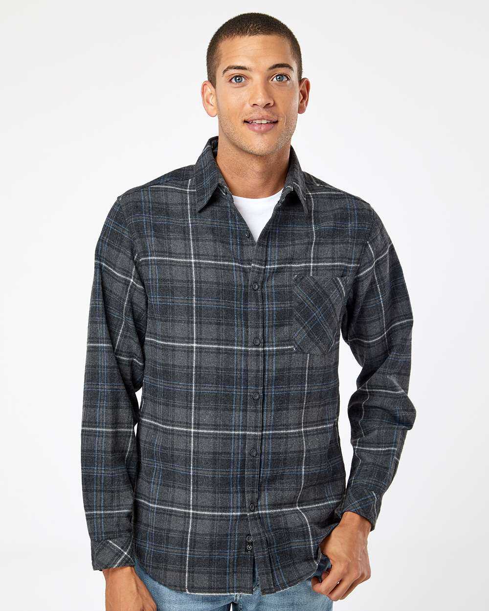 Open Pocket Long Sleeve Flannel Shirt