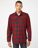 Snap Front Long Sleeve Plaid Flannel Shirt