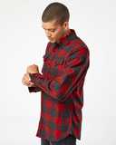 Snap Front Long Sleeve Plaid Flannel Shirt