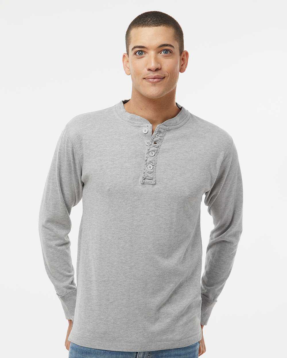 J. America Vintage Brushed Jersey Henley 8244