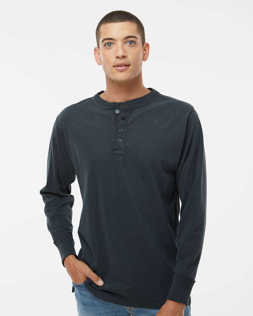 J. America Vintage Brushed Jersey Henley 8244