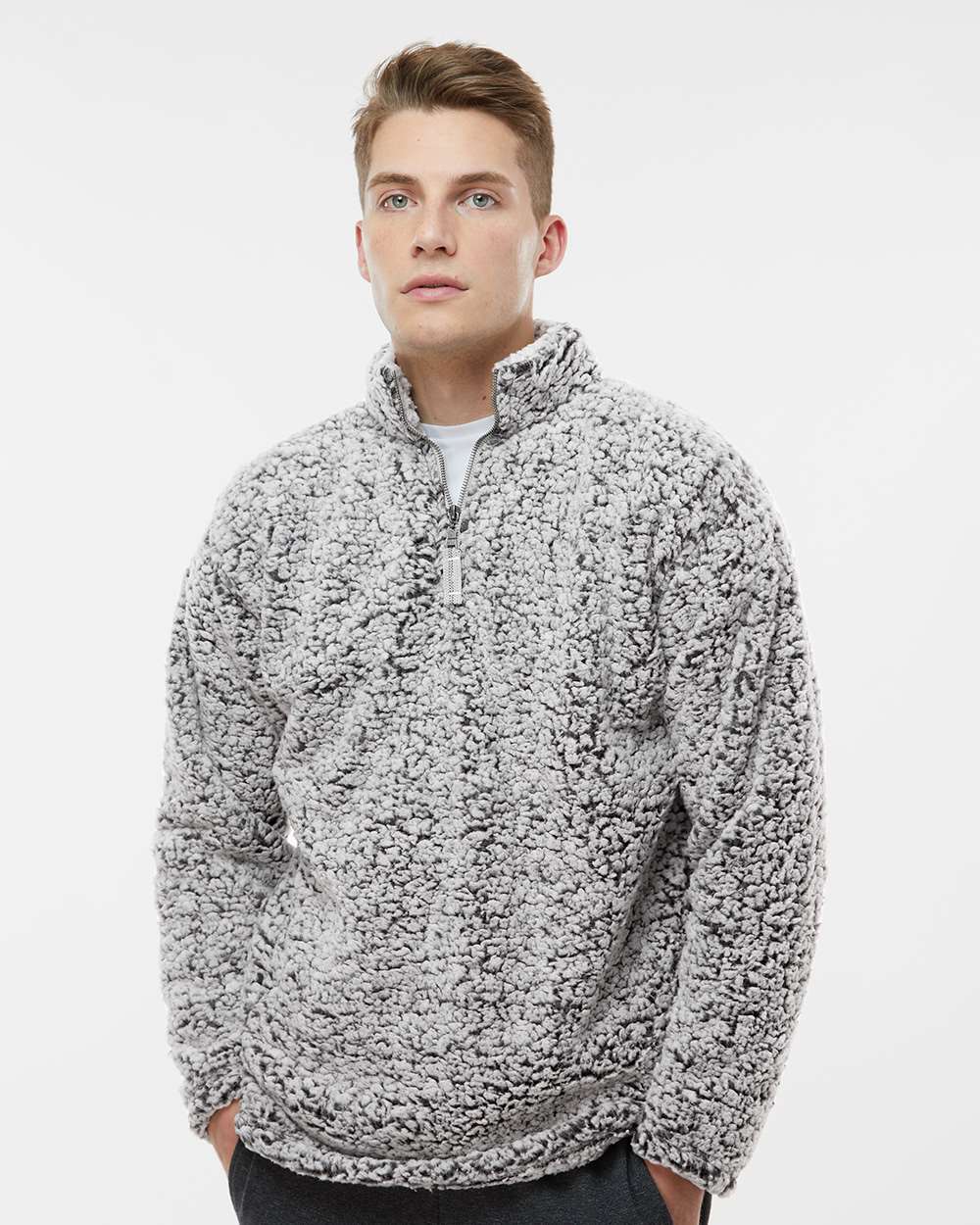 Buy Bulk J. America 8454 | Sherpa Quarter-Zip Pullover
