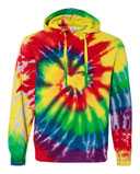 Dyenomite Multi-Color Spiral Tie-Dyed Hooded Sweatshirt 854MS