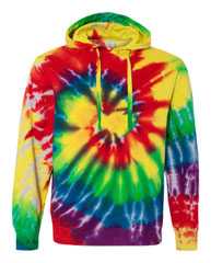 Multi-Color Spiral Tie-Dyed Hooded Sweatshirt