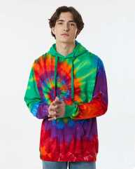 Multi-Color Spiral Tie-Dyed Hooded Sweatshirt