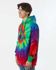 Multi-Color Spiral Tie-Dyed Hooded Sweatshirt