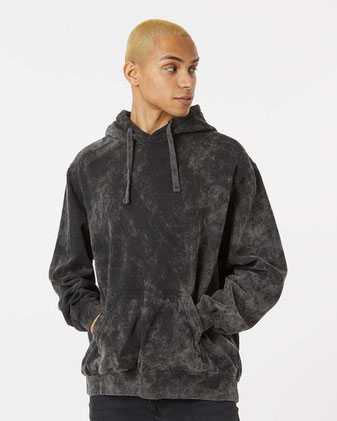 Dyenomite Premium Fleece Mineral Wash Hooded Sweatshirt 854MW