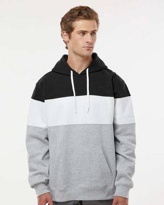 J. America Varsity Fleece Colorblocked Hooded Sweatshirt 8644