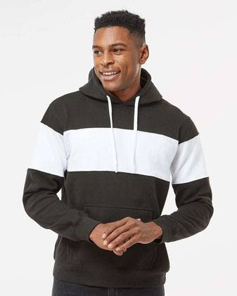 J. America Varsity Fleece Colorblocked Hooded Sweatshirt 8644