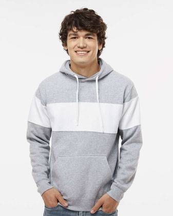 J. America Varsity Fleece Colorblocked Hooded Sweatshirt 8644