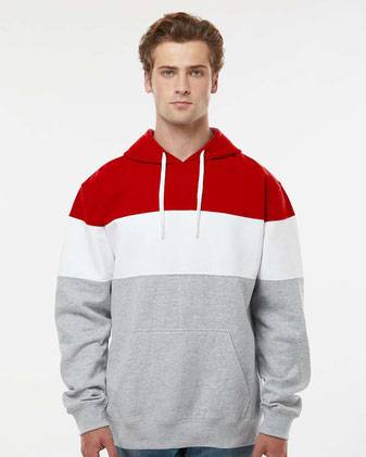 J. America Varsity Fleece Colorblocked Hooded Sweatshirt 8644