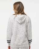 Women’s Mélange Fleece Striped-Sleeve Hooded Sweatshirt