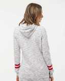 Women’s Mélange Fleece Striped-Sleeve Hooded Sweatshirt