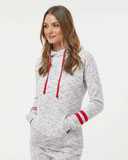 Women’s Mélange Fleece Striped-Sleeve Hooded Sweatshirt