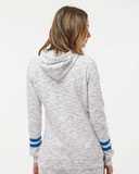 Women’s Mélange Fleece Striped-Sleeve Hooded Sweatshirt