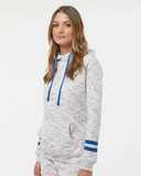Women’s Mélange Fleece Striped-Sleeve Hooded Sweatshirt